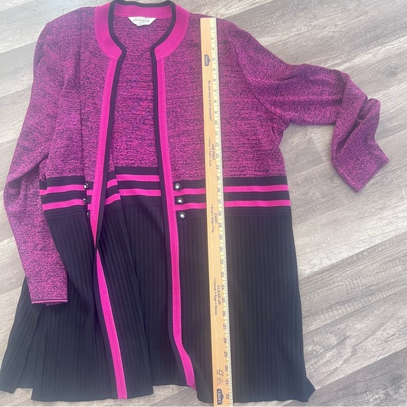 Misook Woman Cardigan Size XL Pink Black - Picture 5 of 8